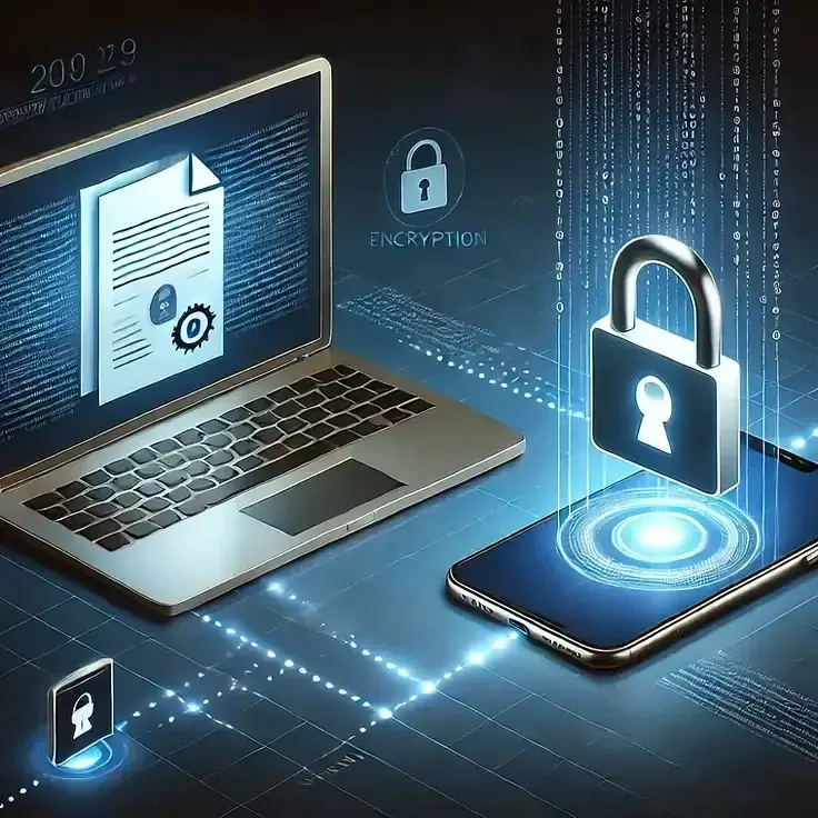 Secure file sharing with encrypted document transfer